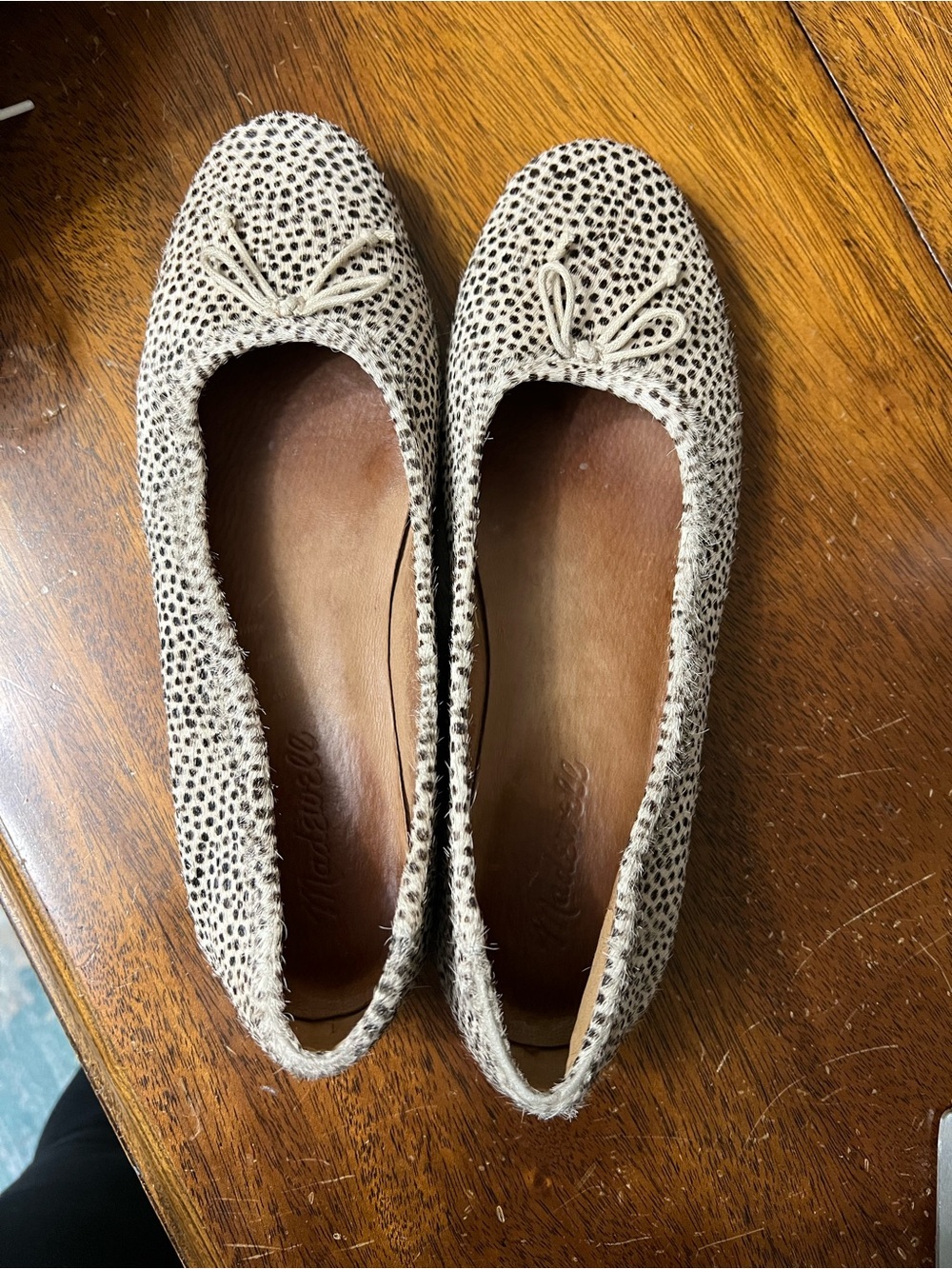 Madewell Cream and Black Speckled Ballet Flats